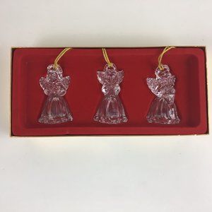 Gorham Set of 3 Angel Ornaments Full Crystal Germany
